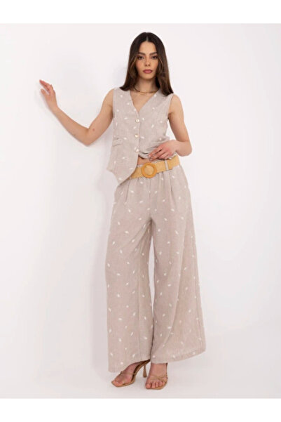 Italy Moda Compleu Dama Fara maneci, Larga, ITALY MODA, Bej inchis Eleganta O...