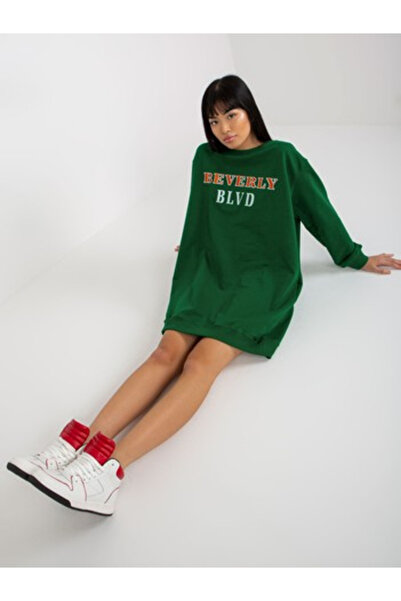 Vikki Women's Sweatshirt, Vikki, Cotton, Long Sleeve, Dark Green, model VI-BL...