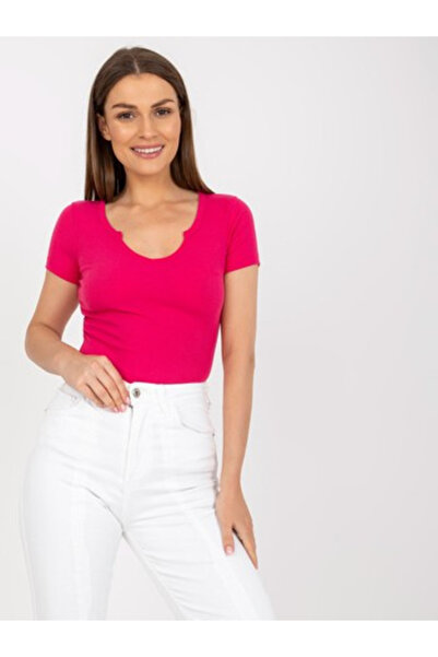 Och Bella Bluza Dama, Och Bella, Bumbac, Maneca scurta, Fucsia, model TW-BZ-B...