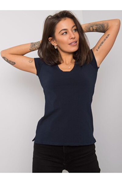 Basic Feel Good Tricou Dama Mini, Decolteu in V, BASIC FEEL GOOD, Bleumarin C...