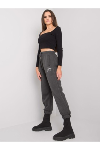 Relevance Pantaloni Trening Dama Lunga, Mansete elastice, RELEVANCE, Gri Casu...