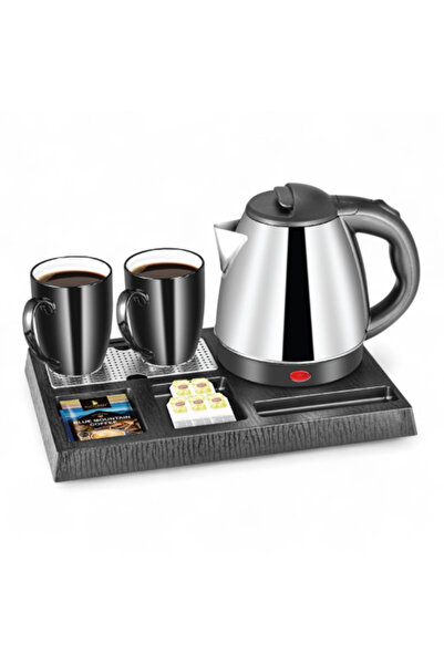 LC Hotel Hospitality Tray Set Integrated 1.2L Steel Electric Kettle for Coffe...