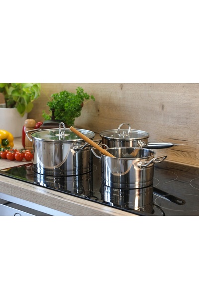 Berretti Oală din oțel inoxidabil cu capac Gemini 16cm BR-2820