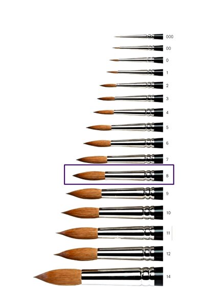 Brons Watercolor Brush Art Brush 145 No:8 - 2 Pieces