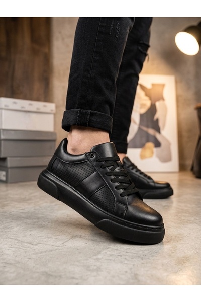 pabucmarketi Black (Black Sole) Lace-Up Men's Shoes Sneakers