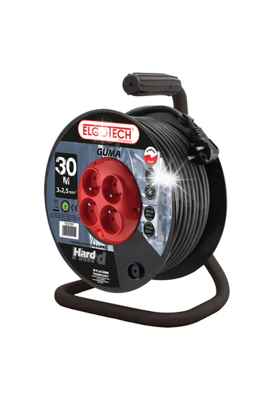 Elgotech Prelungitor cu tambur 30 m 4 buc. gniazd
