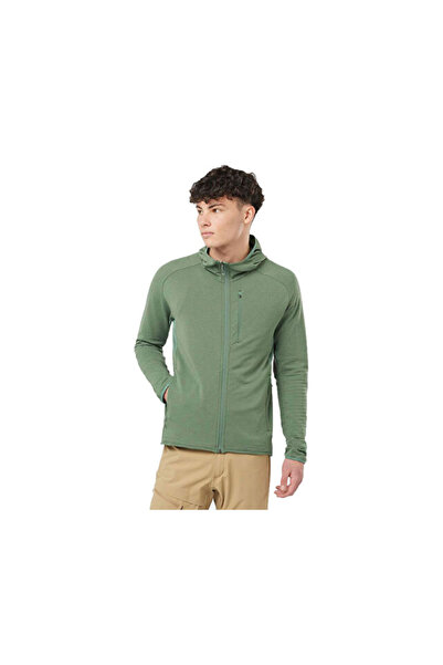 Salomon Essential Lightwarm Men's Outdoor Fleece Jacket Lc2111800 Green