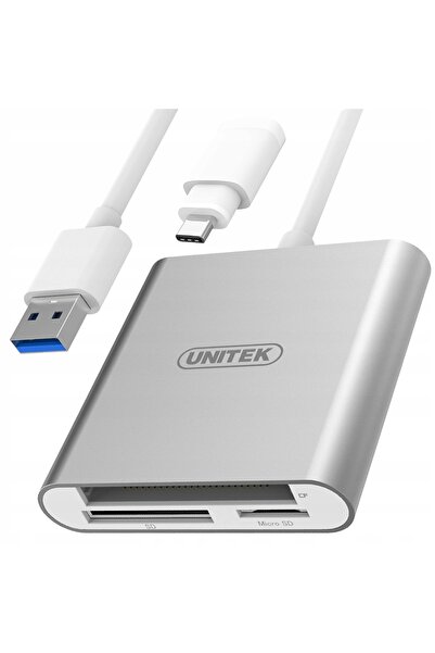 NO BRAND Unitek 3 în 1 cititor de carduri SD micro CF TF HC XC USB-C
