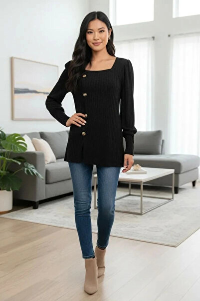 mtm My The Mall ملابس نسائية بلوزة موسمية بأكمام طويلة وأزرار، ناعمة الملمس، ...