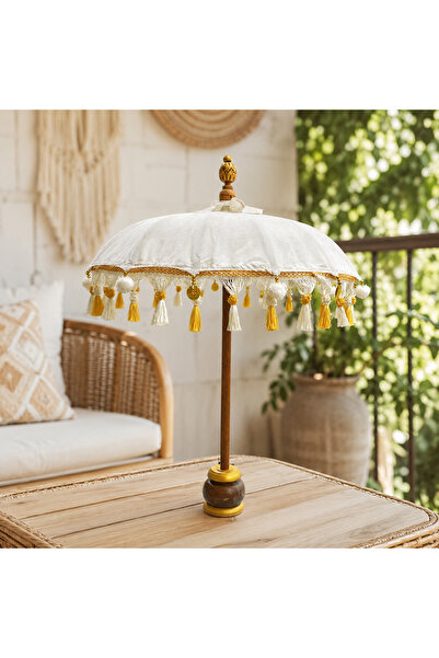 Fillikutum Bali Şemsiyesi 50x82 Cm El Yapımı Püsküllü Dekoratif Bahçe Balkon ...