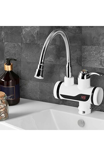 bedee Încălzitor de apă electric instantaneu, robinet cu ecran LCD, baterie e...