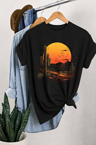 Auryne Jewelry Oversize Vintage Desert Sunset Printed Unisex Custom Design Pr...