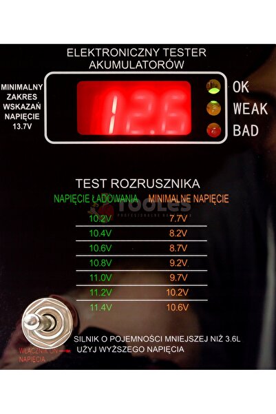 GEKO Tester analogic pentru acumulatori 6V 12V