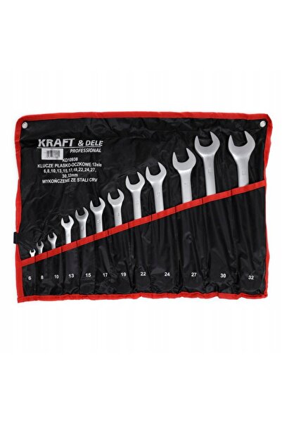 Kraft&dele Set de chei bidirecționale, plate și cu inel, 12 piese