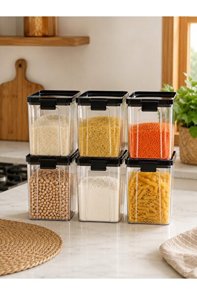 Limeks Home 6 Pieces 1.3 L Transparent Airtight Food Storage Container Set Le...