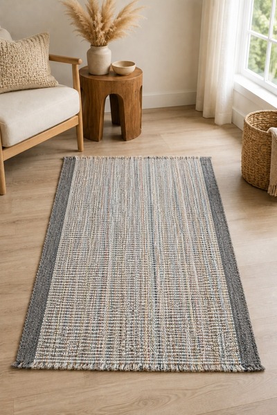 Bikaya Home Doğal Jüt Kilim 80x150 cm | Bohem, Rustik ve İskandinav Tarz | Sa...
