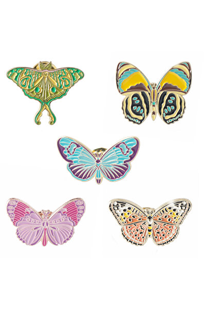 Choice 5pcs-set 5Pcs/Set Colorful Butterfly Brooch Enamel Creative Funny Inse...