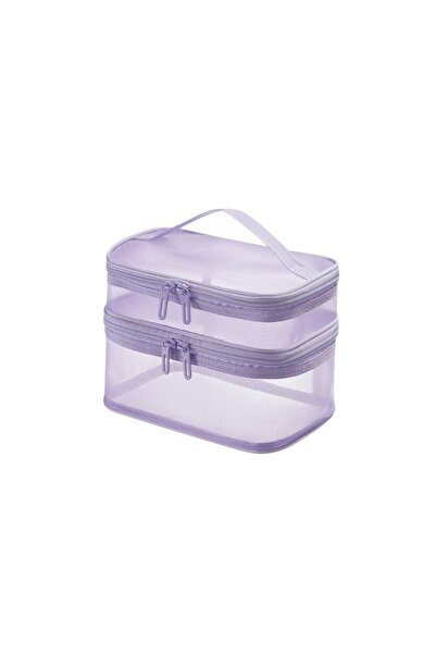 Choice5 purple-2 layer 2/3 Layer Portable Transparent Mesh Travel Bag Large C...