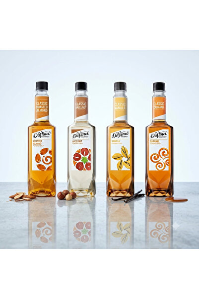 DaVinci Gourmet 4 lü Set (Karamel Şurup, Vanilya Şurup, Badem Şurup, Fındık Ş...