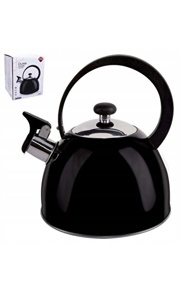 Orionis Ceainic cu fluier din oțel inoxidabil decorativ negru ORION 1,5 L