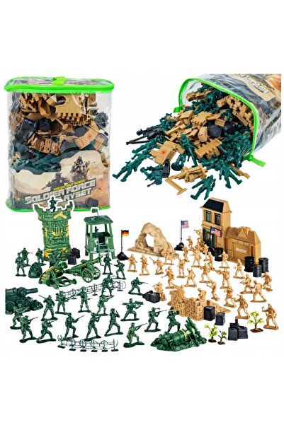 LeanToys Baza Militară Figurine Soldați Vehicule Set Militar Mare 400 buc.
