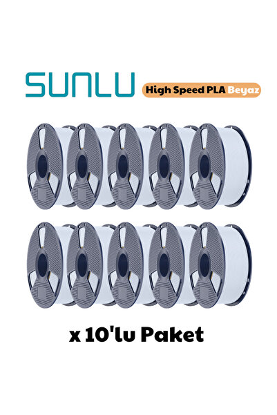 Sunlu High Speed PLA Filament Beyaz 1.75mm 1kg (10 Adet)