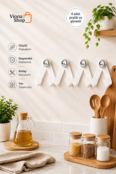 VIVOHOME مجموعة من 4 قطع منظمات عملية للمطبخ، حامل أغطية الأواني، لاصق قوي بد...