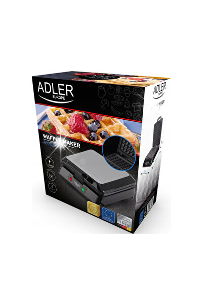 adler Aparat de făcut gofre mare 1500W, 4 gofre, cu plăci antiaderente pentru...