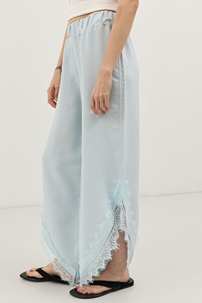 Antioch Baby Blue Lace Embroidered Women's Trousers