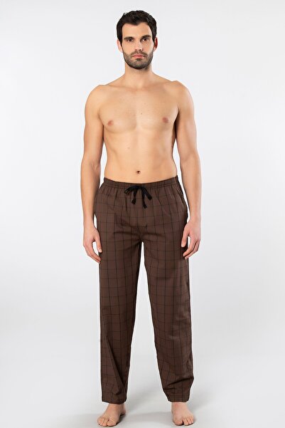 Cacharel Men's Woven Pajamas Single Bottom 2240/Brown 1