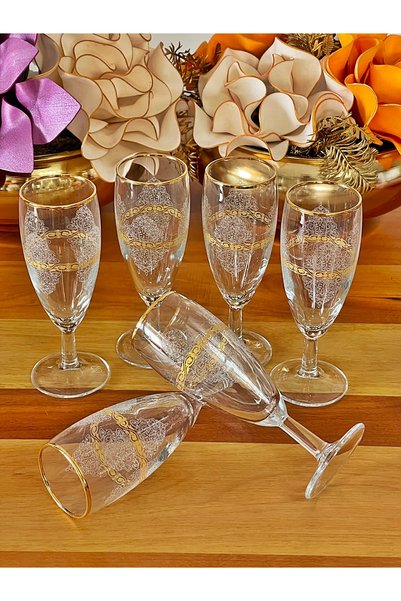 P&ORA PREMIUM KITCHEN PRODUCTS 6-Person Original Gilded Special Lace Coffee Water Soft Drink Cup Dowry Gift Luxury