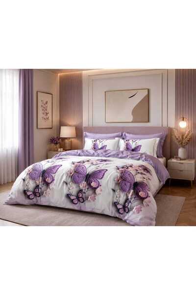 Casa Pucioasa Lenjerie pat dublu cu Elastic ,Finet , 4 piese