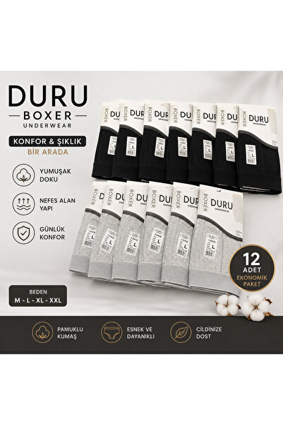 KARAKOÇ DURU Erkek boxer 12 li