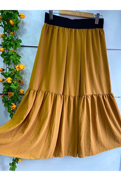 edu collection Chiffon Skirt with Lining, Length 70 cm