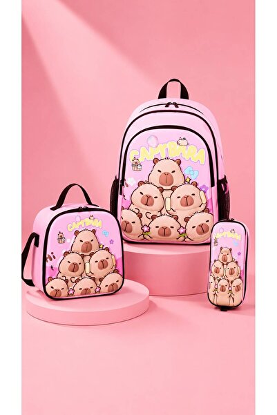 hamiyetkirtasiye Capybara 3 D Eva Çanta Set ( Çanta Beslenme Çantası Kalem Ku...
