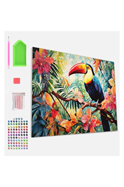 OEM Splat Planet Σετ Diamond Painting "Toucan" σε Καμβά με Τελάρο 30x40cm