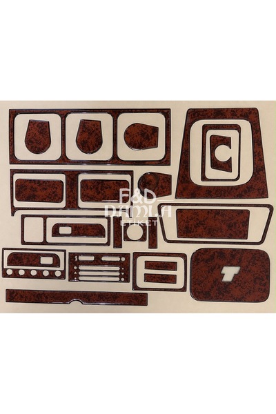 FD Damla Etiket Fiat Tofaş Low Chest Torpedo Console Trim Chest Mahogany Vene...