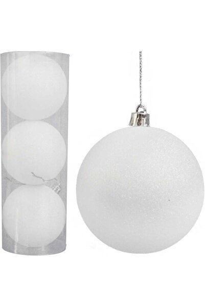 Goliat Set de 3 globuri de zăpadă opalizante de 8 cm
