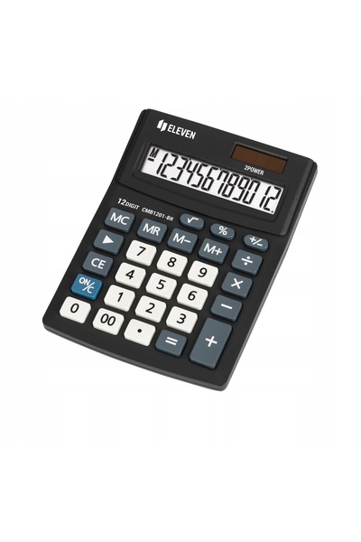 NO BRAND Calculator ELEVEN CMB1201-BK Alimentare cu baterie si solara, 4 memorii