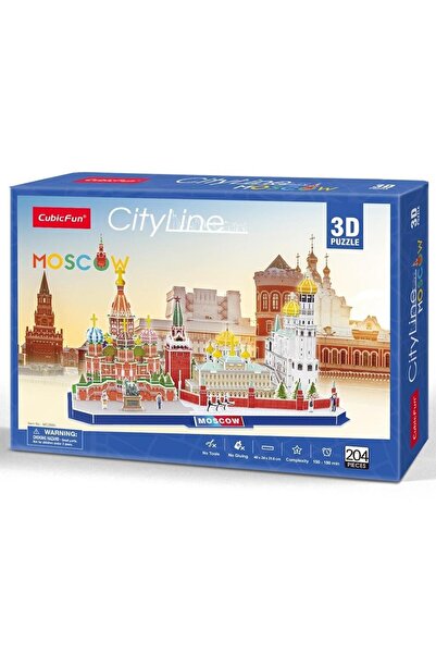 NO BRAND Puzzle 3D CUBIC FUN City Line Moskva MC266H (204 piese)