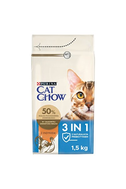 NO BRAND Hrană pentru pisici CAT CHOW 3 în 1 cu curcan 1.5 kg