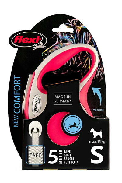 Flexi Smycz New Comfort S (5 m - 15 kg) Roșu-alb