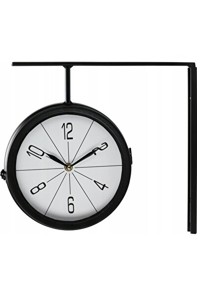 H&S Decoration Ceas de perete EXCELLENT HOUSEWARE Stil rustic 30 cm Negru