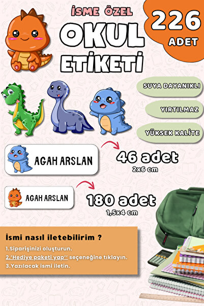Hume Craft 226 Adet Kişiye Özel Okul Etiketi Kalem Defter Etiketi Özel Isim Y...