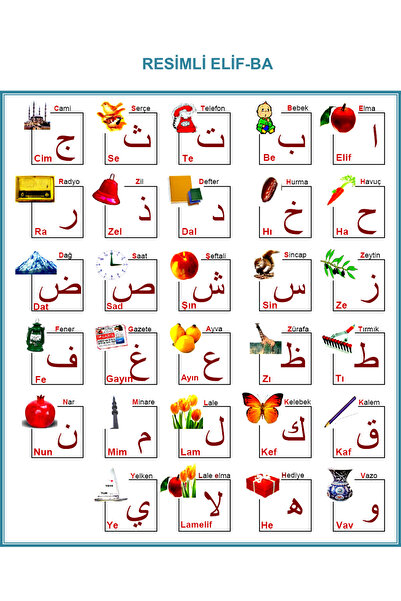 TELLGRAF Arabic Alphabet Board (Measures 25X35 Cm.)