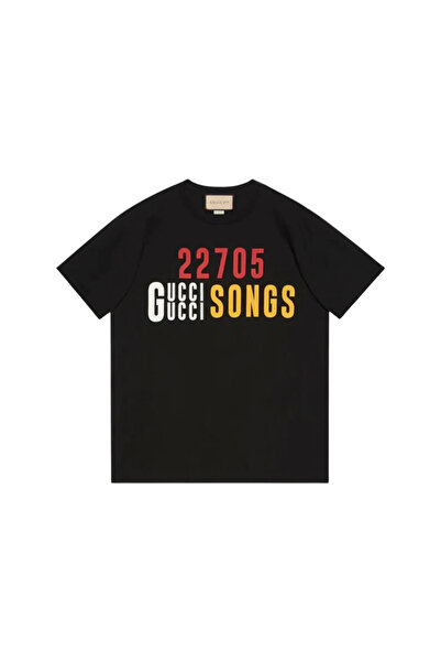 Disney x Gucci 22705 Song Printed Cotton Jersey Black T-Shirt