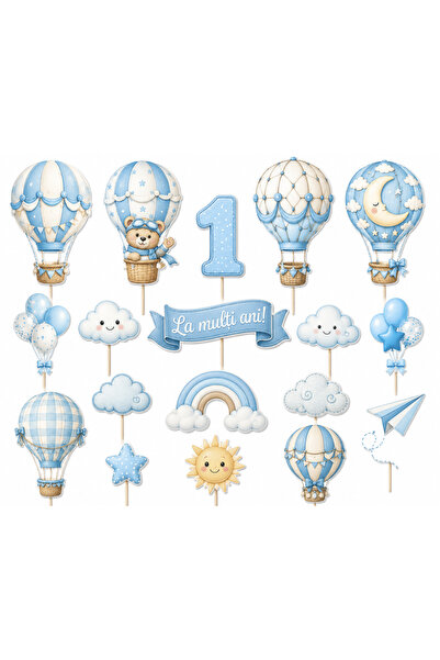 DecoParty Set de decorațiuni pentru tort – Tematică pentru băiețelul de 1 an,...