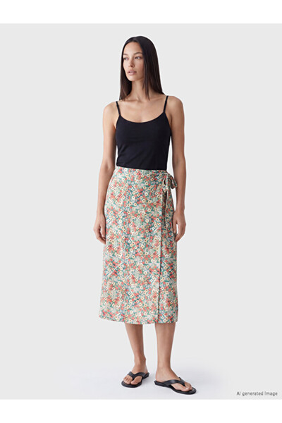 LC Waikiki Quality Pieces from Çelebi Store: Floral Slit Skirt with Belted Wa...