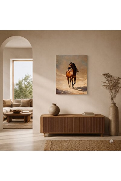 TOHAFY STORE Canvas Painting Print Brown Horse Luxury Wall Art Painting Hours