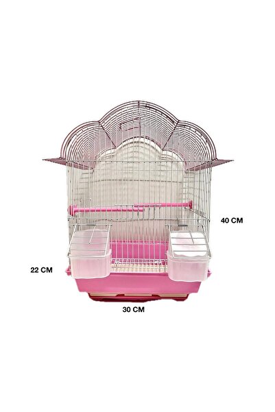 GÖKMER PET Kuş Kafesi Metal 30 x 22 x 40 cm (Yükseklik) – 3 Kapılı, Çift Yeml...